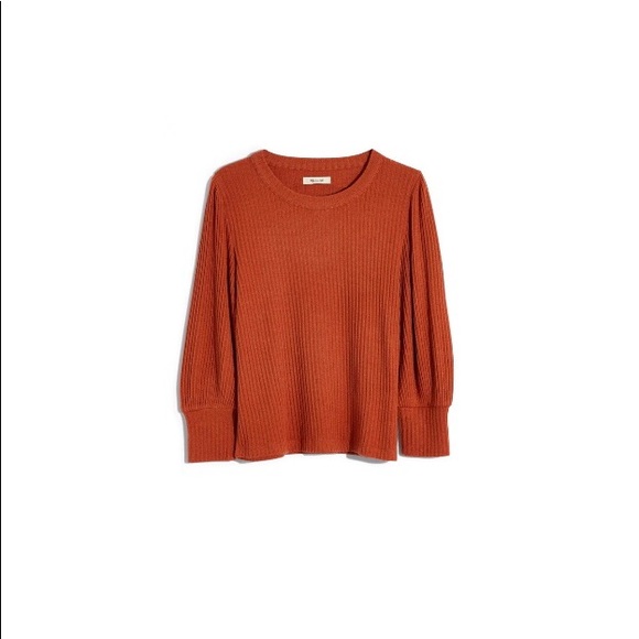 Madewell Tops - NWT Madewell Brush rib pleat sleeve top size xl